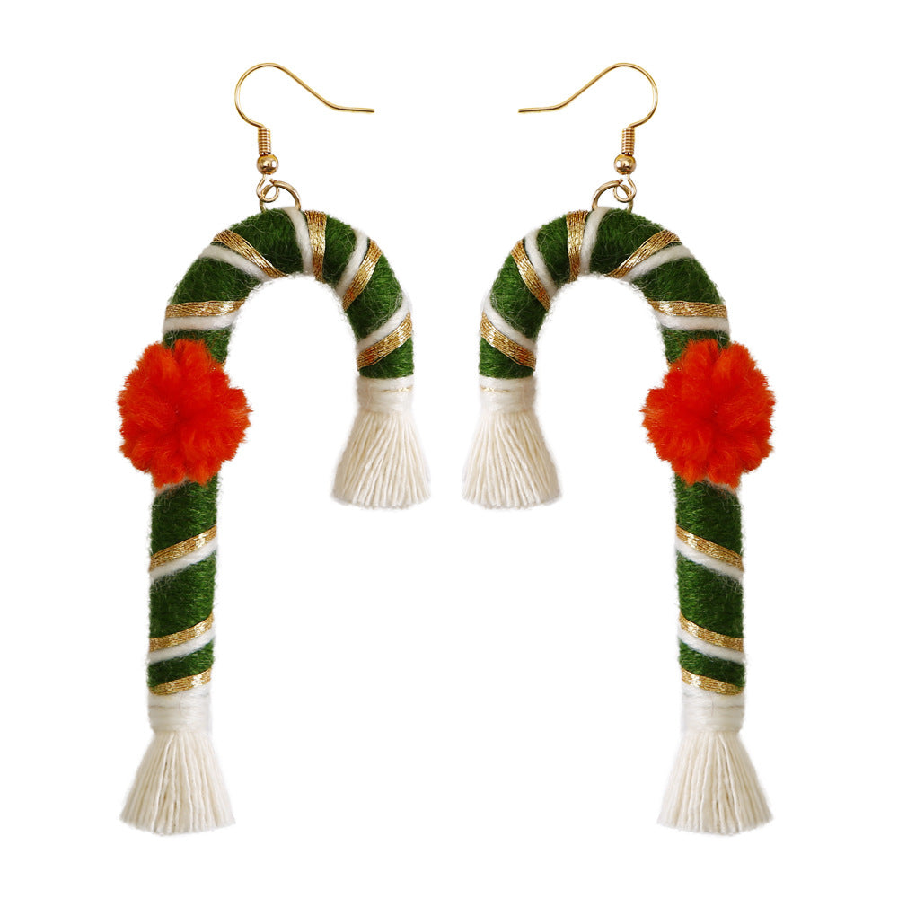 Wholesale Christmas Cartoon Bohemian Tassel Braided Handmade Earrings